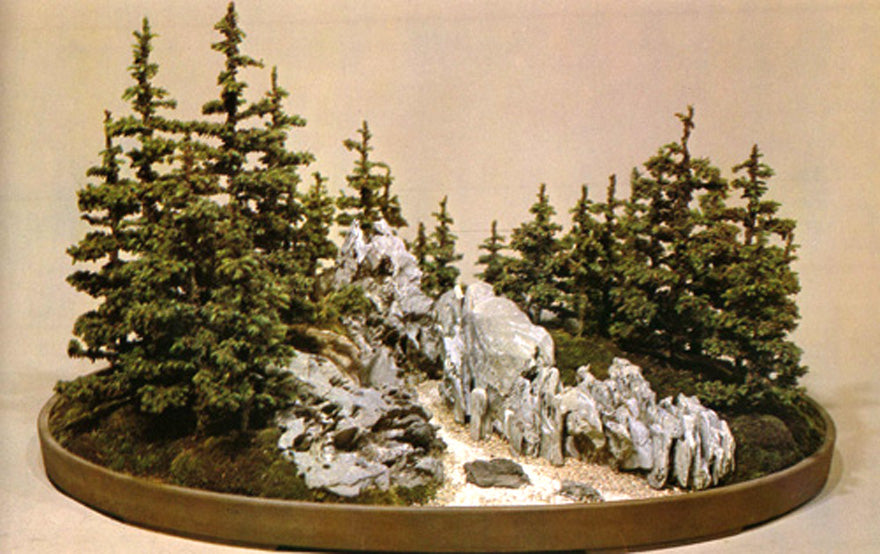 Saikei Bonsai - Creating a Planting with a Deep Ravine – Stone Lantern