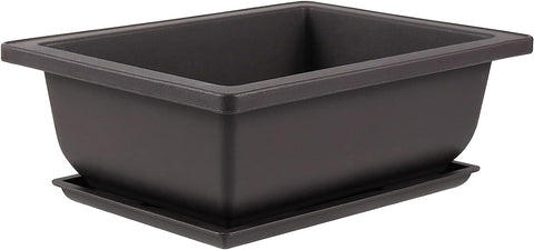 Rectangle Plastic Bonsai Pot with Tray - Medium  9"