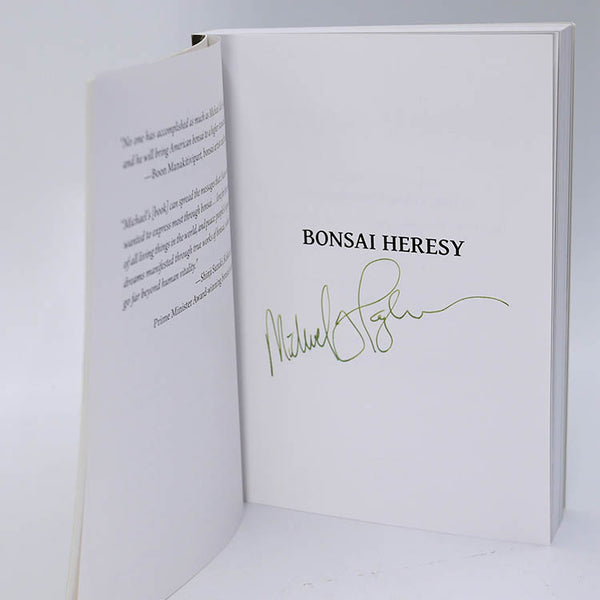 Signed Copies of Bonsai Heresy by Michael Hagedorn Stone Lantern
