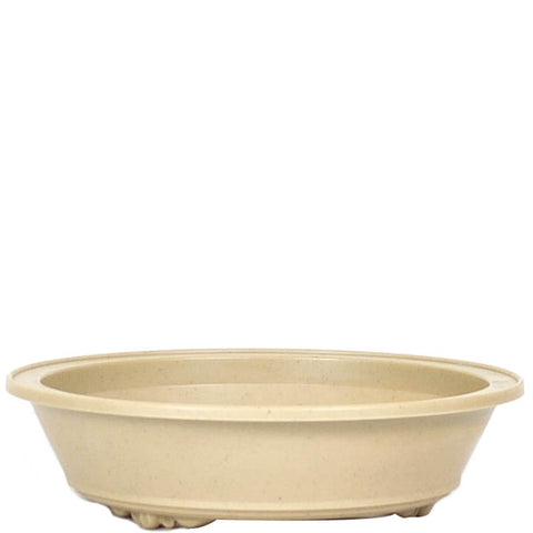 Round High Impact Polystyrene Plastic Bonsai Pot - Tan