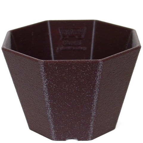 Riki Octagonal Semi-Cascade Bonsai Pot - 5" Brown