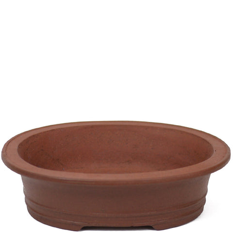Medium Small oval unglazed reddish Yixing Chinese pot - PW21