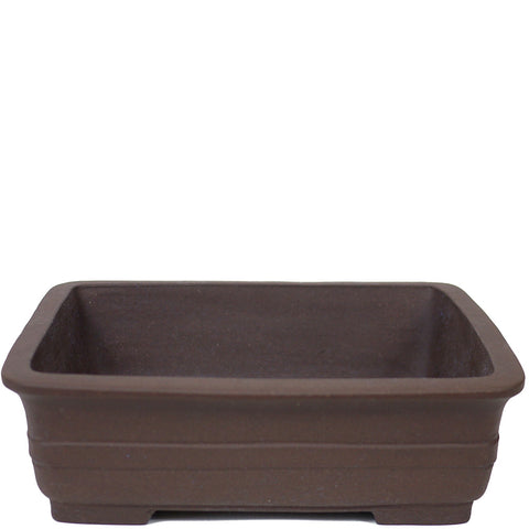 Medium rectangle unglazed brown Yixing pot - PW29