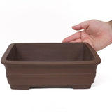 Medium rectangle unglazed brown Yixing pot - PW29