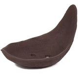 Medium crescent moon unglazed dark brown Japanese pot  - PW32