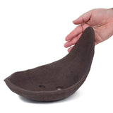 Medium crescent moon unglazed dark brown Japanese pot  - PW32