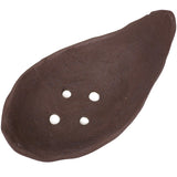 Medium crescent moon unglazed dark brown Japanese pot  - PW32