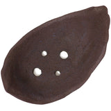 Small crescent moon unglazed dark brown Japanese pot  - PW33