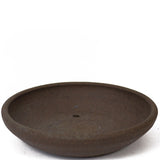 Medium Shallow Round Unglazed Brown Ceramic Pot PW41