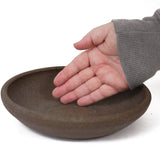 Medium Shallow Round Unglazed Brown Ceramic Pot PW41