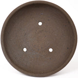 Medium Shallow Round Unglazed Brown Ceramic Pot PW41