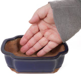 6.4" Lotus Blue Glazed Japanese Ceramic Pot PW43