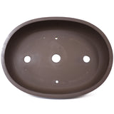12.75" Oval Unglazed Brown Ceramic Japanese Pot PW46