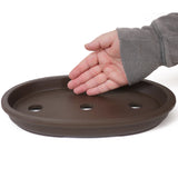 Medium Small Low Oval unglazed brown forest/saikei pot PW50