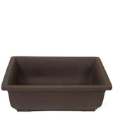 Medium Small Rectangle Unglazed Dark Brown Yixing Chinese Ceramic Pot PW53