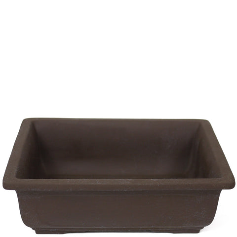 Medium Small Rectangle Unglazed Dark Brown Yixing Chinese Ceramic Pot PW53