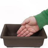 Medium Small Rectangle Unglazed Dark Brown Yixing Chinese Ceramic Pot PW53