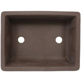 Medium Small Rectangle Unglazed Dark Brown Yixing Chinese Ceramic Pot PW53