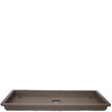 Long Low Rectangle Unglazed Brown Japanese Ceramic Pot PW54