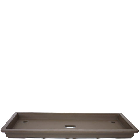 Long Low Rectangle Unglazed Brown Japanese Ceramic Pot PW54