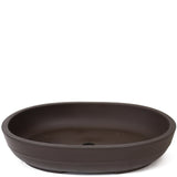 10.9" Oval Unglazed Brown Ceramic Japanese Pot PW59