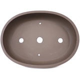 13" Oval Unglazed Brown Ceramic Japanese Pot PW60