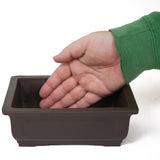 Small Rectangle Unglazed Brown Japanese Ceramic Pot PW61