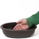 12.5" Deep Oval Unglazed Brown Ceramic Japanese Pot PW70
