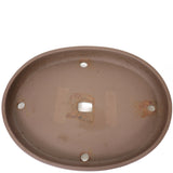 16" Low Oval Unglazed Brown Ceramic Japanese Pot PW72