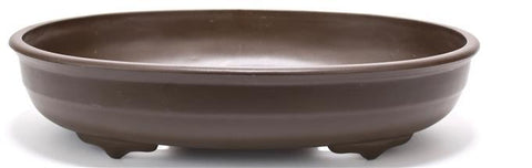 High Impact Oval Plastic Bonsai Pot with Feet - Brown