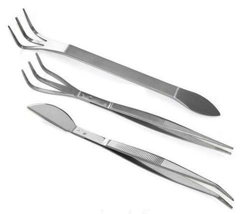 Three Piece Stainless Bonsai Root Tools & Tweezer Set by Bonsai Aesthetics