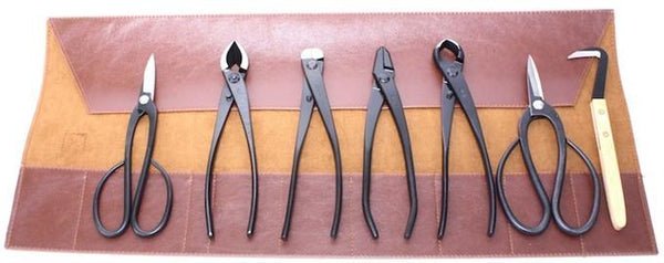 Set of 7 Carbon Steel Bonsai Tree Tools by Roshi – Stone Lantern