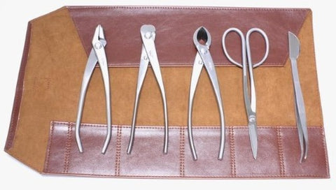 Set of 5 Stainless Steel Bonsai Tools by Roshi