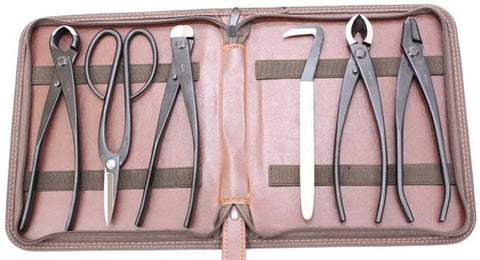 bonsai tree tool kit Bonsai Tree Tool Case looks & feels like leather, 6 pockets, by Bonsai Aesthetics – Stone Lantern