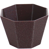 Riki Octagonal Semi-Cascade Bonsai Pot - 3" Brown