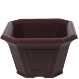 Riki Fancy Octagonal Semi Cascade Bonsai Pot - 5" Brown