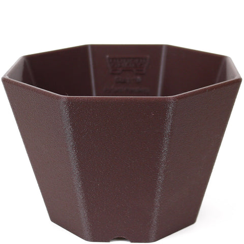 Riki Octagonal Semi-Cascade Bonsai Pot - 10" Brown