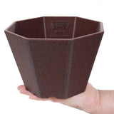 Riki Octagonal Semi-Cascade Bonsai Pot - 8" Brown