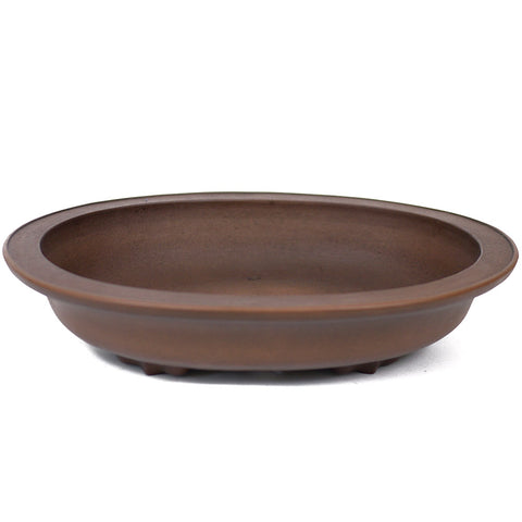 Medium Oval Unglazed Rustic Brown Ceramic Pot PW30