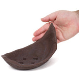 Small crescent moon unglazed dark brown Japanese pot  - PW33