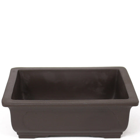 Small Rectangle Unglazed Brown Japanese Ceramic Pot PW61