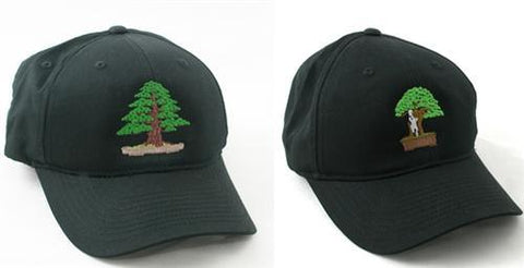 Two Bonsai Embroidered Black Baseball Caps