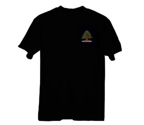 Bonsai Embroidered T-Shirt, XL, Black, High quality all