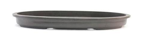LONG SHALLOW OVAL MICA BONSAI TRAY with RIM  -  25.75 x 12.5 x 2